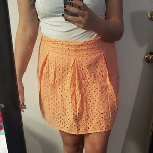 Creamy orange mini skirt